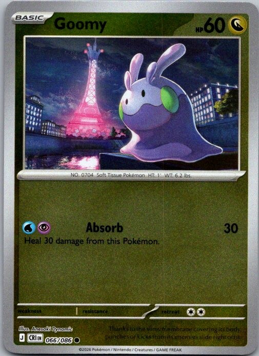 Goomy 066/086 Common Chaos Rising Pokemon Reverse Holo Near Mint