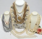 VINTAGE TO NOW FAUX PEARL BEAD COSTUME JEWELRY NECKLACE LOT
