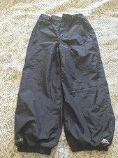 Trespass Kids Ages 5-6 Black Waterproof And Windproof Trousers