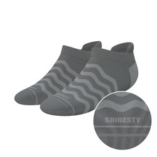 The Sleek Gray Waves Heel Hammock Ankle Socks