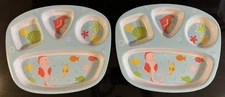 2 Circo Undersea Creatures Divided 4 Section 9.5" Melamine Plates