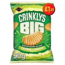 Jacob's Crinklys Cheese & Onion 90g PMP - Choose Pack Size