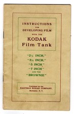 Catalog, INSTRUCTIONS FOR DEVELOPING FILM WITH KODAK Film Tank, Eastman Kodak NY