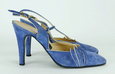 80er PUMPS von ducale blaues wildleder 20er jahre flapper stil gr. 38,5