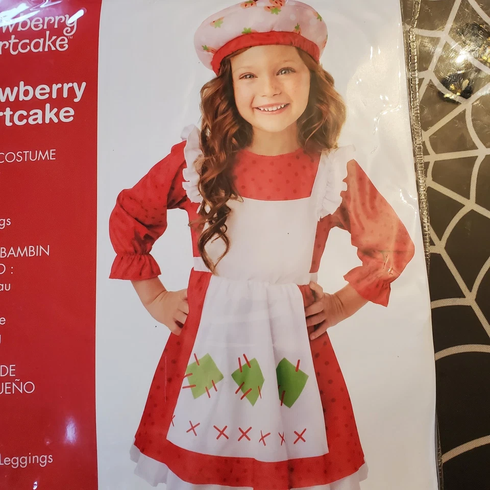 Fresa Pastel Corto Halloween Disfraz Vestido Sombrero Leggings Niño Pequeño 2T Nuevo Foto 2 de 3