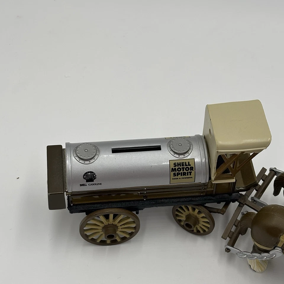 ERTL Collectibles 1912 Shell Motor Spirit Tank Horse Drawn Wagon Bank NO BOX - Image 4 of 4