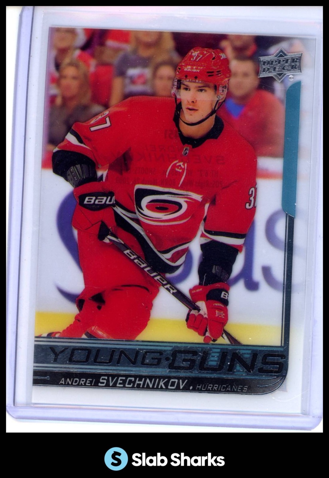2018 UPPER DECK #451 ANDREI SVECHNIKOV CLEAR CUT YOUNG GUNS RC ROOKIE