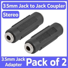 2 Pack 3.5mm Stereo Female to Female Coupler AUX 1/8" Jack Headphone Adapter