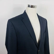 Joseph Jos A Bank 44R Sport Coat 100% Wool Navy Blue Two Button Double Vented