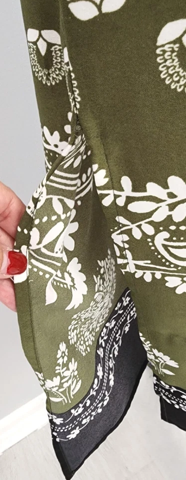 Женское макси-платье United Colour Of Beneton размер 12 зеленое батик прямое без рукавов - Изображение 3 из 4