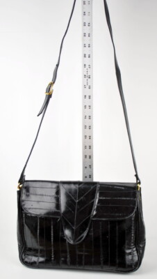 Black EEL skin Purse Shoulder Bag Great quality Goldtone  display picture 2