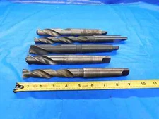 5pcs HSS TWIST DRILL BITS SIZES FROM 3/4" TO ABOUT 1" MORSE TAPER #3 SHANKS MT3