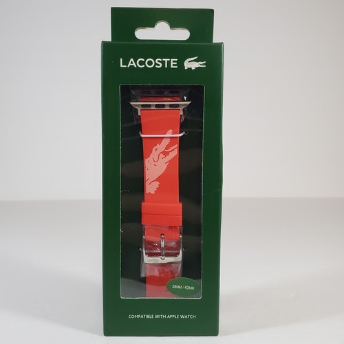 Lacoste Unisex 38/40mm Silicone Replacement Strap Band for Apple Watch - Red - Picture 2 of 6