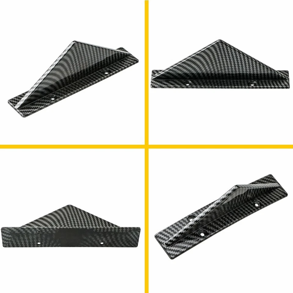 Difusor labial parachoques trasero aspecto coche 4 piezas aletas de tiburón divisor fibra de carbono universal Foto 3 de 4