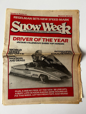 SNOW WEEK Snowmobile Racing Magazine Newspaper Publication March 30, 1987