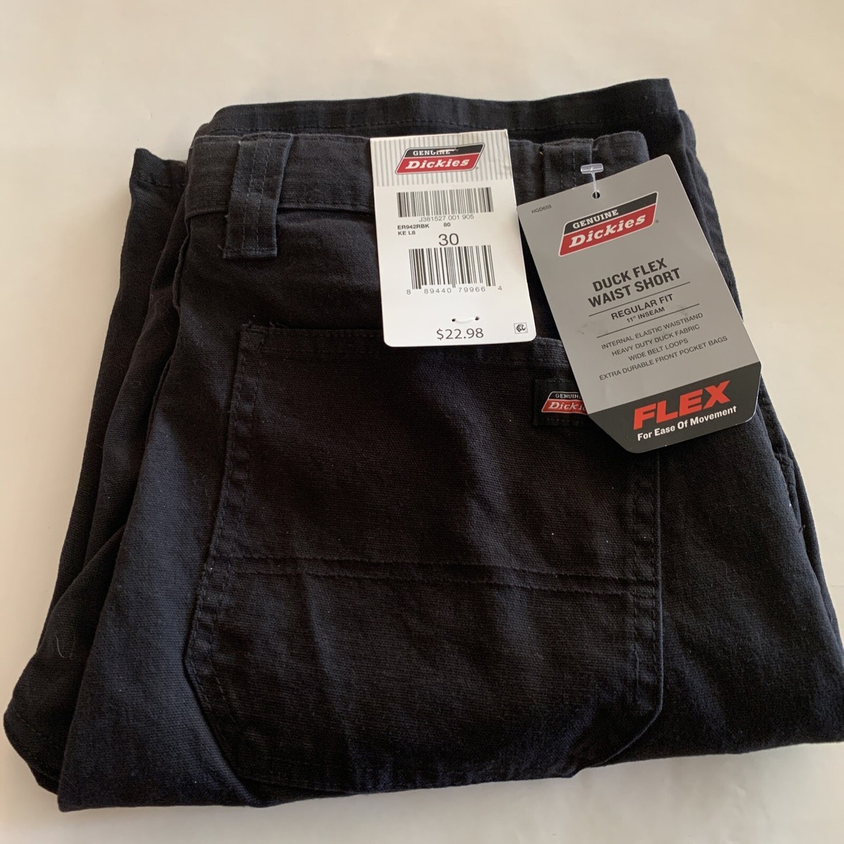 Dickies - Black - Duck Flex Waist Shorts -Size 30-with tags 11