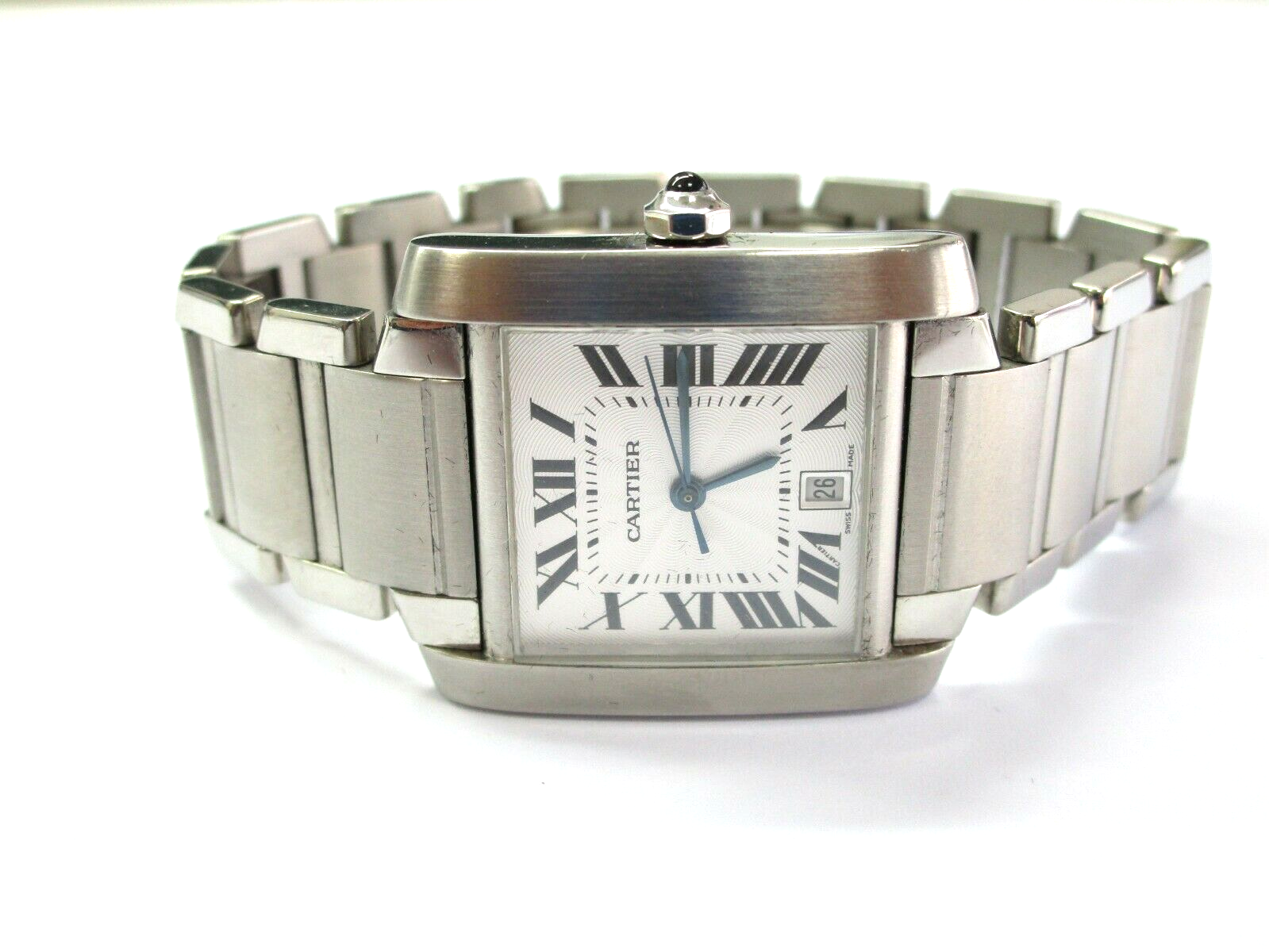 Cartier Tank Silver Mens Watch Ref 2302 Stainless Steel Luxury Timepiece-image