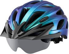 ROCKBROS Casco Bici Casco Protettivo MTB Bici da Corsa Casco Bici Integrato Magnetico Occhiali