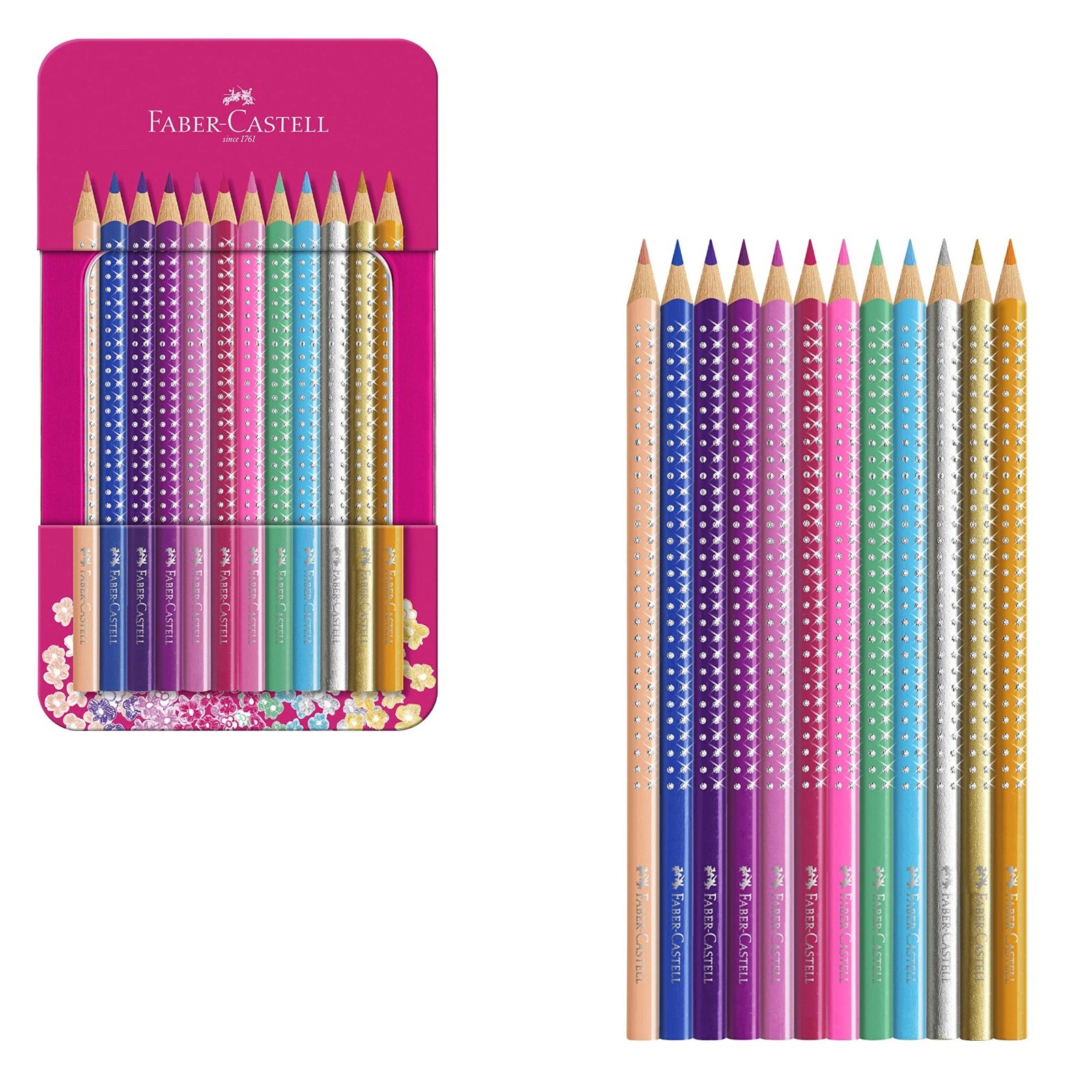 pastelli legno FABER colori a matita per bambini scuola colorare da 12 brillanti