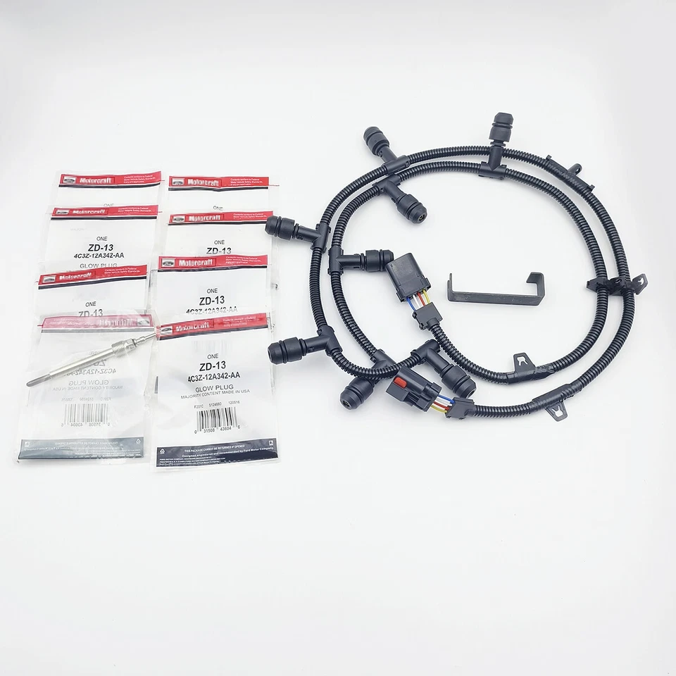 Kit de bujía incandescente y arnés Motorcraft ZD13 para 04-10 Ford F250 6,0 L Powerstroke Foto 3 de 4