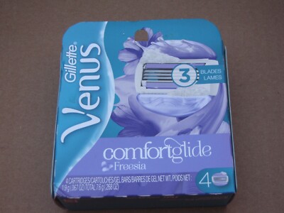 Lot Of 3 Packs Gillette Venus Comfort Glide Freesia 4 Cartridges Each FREE SHIP 