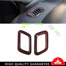 Dashboard L&R Air Outlet Vent Trim 2* For Nissan Altima 2019-2021 Red Wood Grain