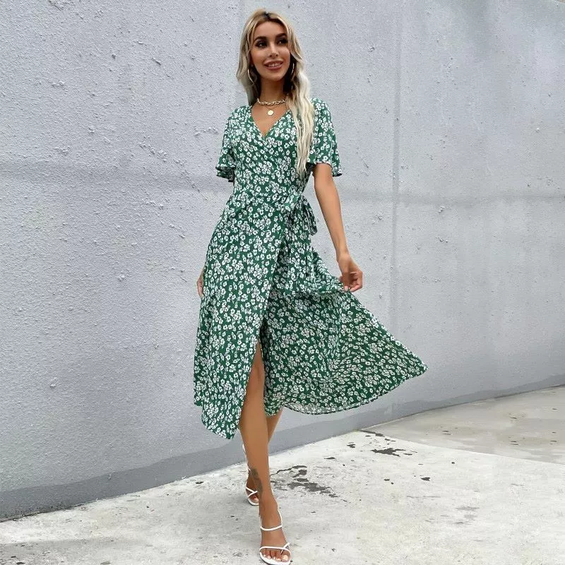 Mid length wrap dress hotsell