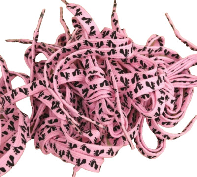 CHEX Schnürsenkel 9 x Paar 110 cm 43'' flach gewebt pastell rosa schwarz Fuß Sportschuh