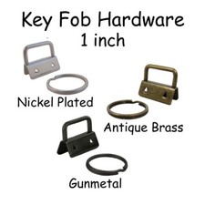 100 - 1 Inch Key Fob Hardware w/ Key Rings - Pick From 3 Finishes - Wristlets