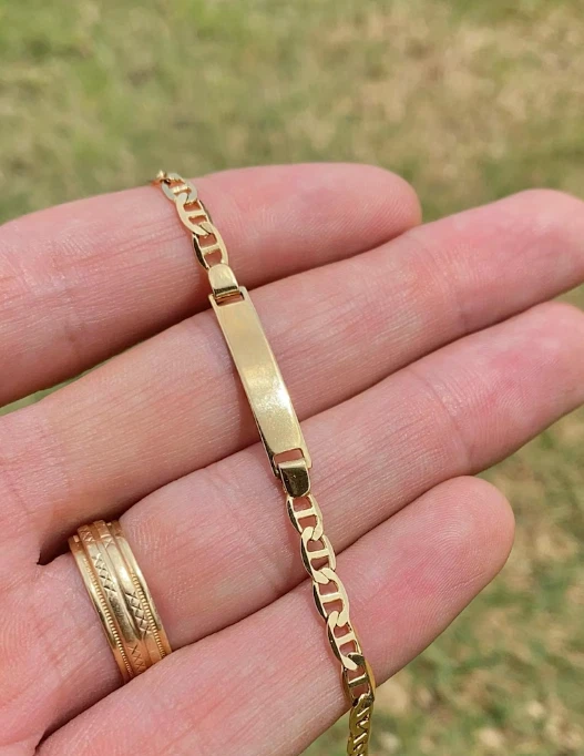 Pulsera ID Bebé 5.5" Cadena Mariner 14K Gold Filled Regalos para niños Foto 2 de 4