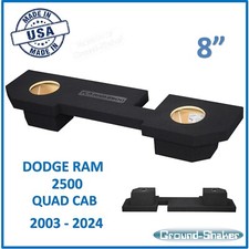 Dodge Ram Quad Cab 2500 2003-2024 8" Dual Sub Box Subwoofer Enclosure