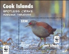 Cook Islands 2014 - WWF Spotless Crake - Miniature Sheet - MNH