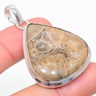 Fossil"Coral 925 Sterling Silver Gemstone Handmade Jewelry Pendant 2.09" o217