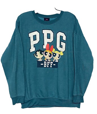 PowerPuff Girls BFF Cartoon Network Sweatshirt Front Back Graphics M  Vintage Y2K