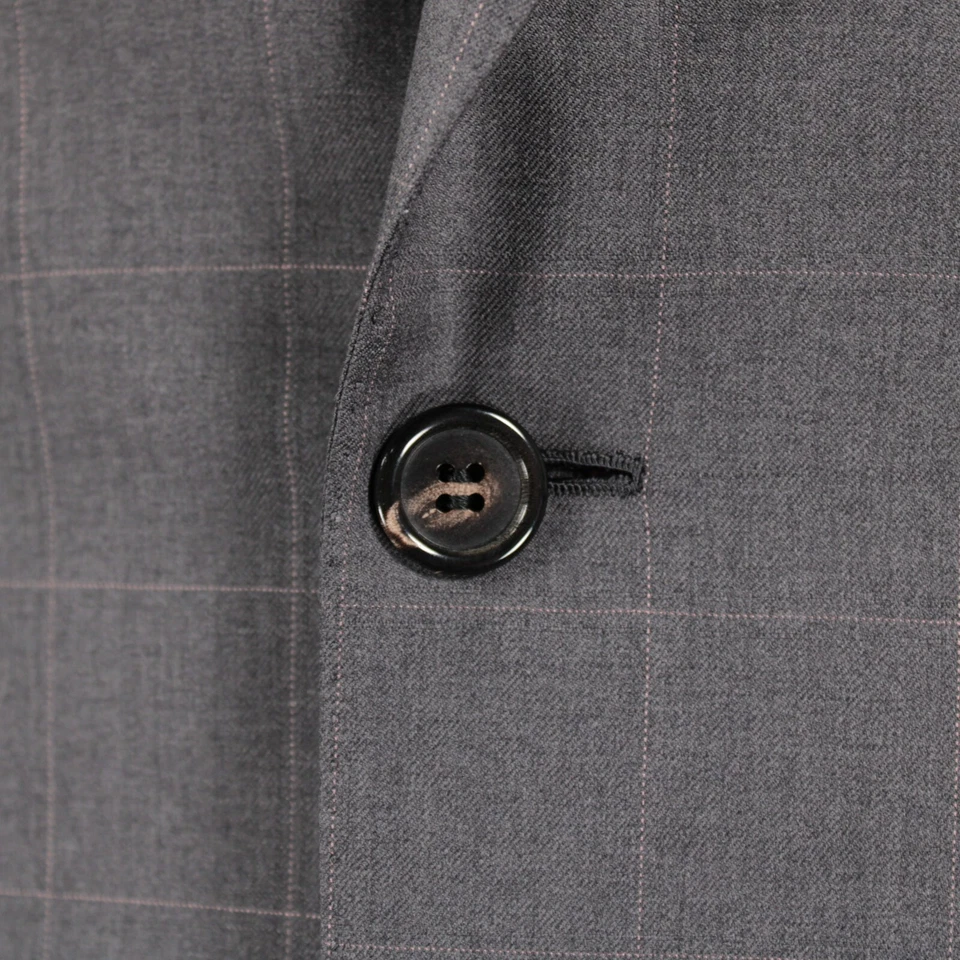 Abrigo deportivo Brioni nuevo sin etiquetas talla ~ 46L EE. UU. en lana gris y rosa ventana Super 180's Foto 2 de 4