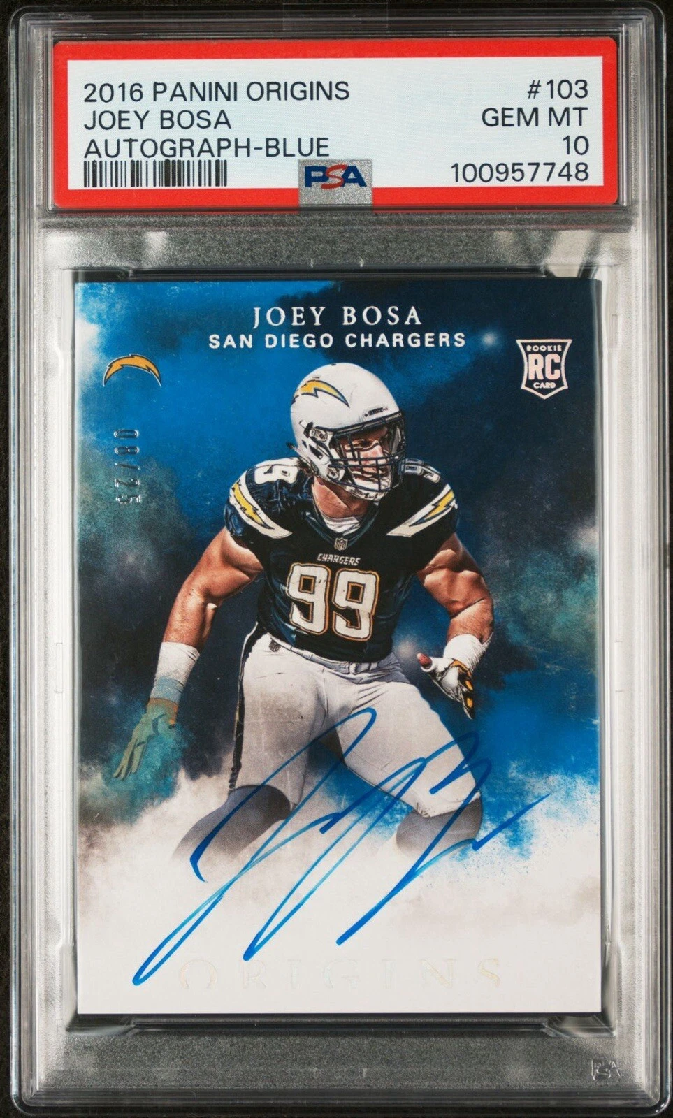 Joey Bosa Panini Origins #103 Autograph-Blue