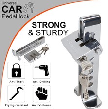 Car Auto Brake Pedal Lock Anti-theft Security Stainless Steel Clutch Lock 3 Keys