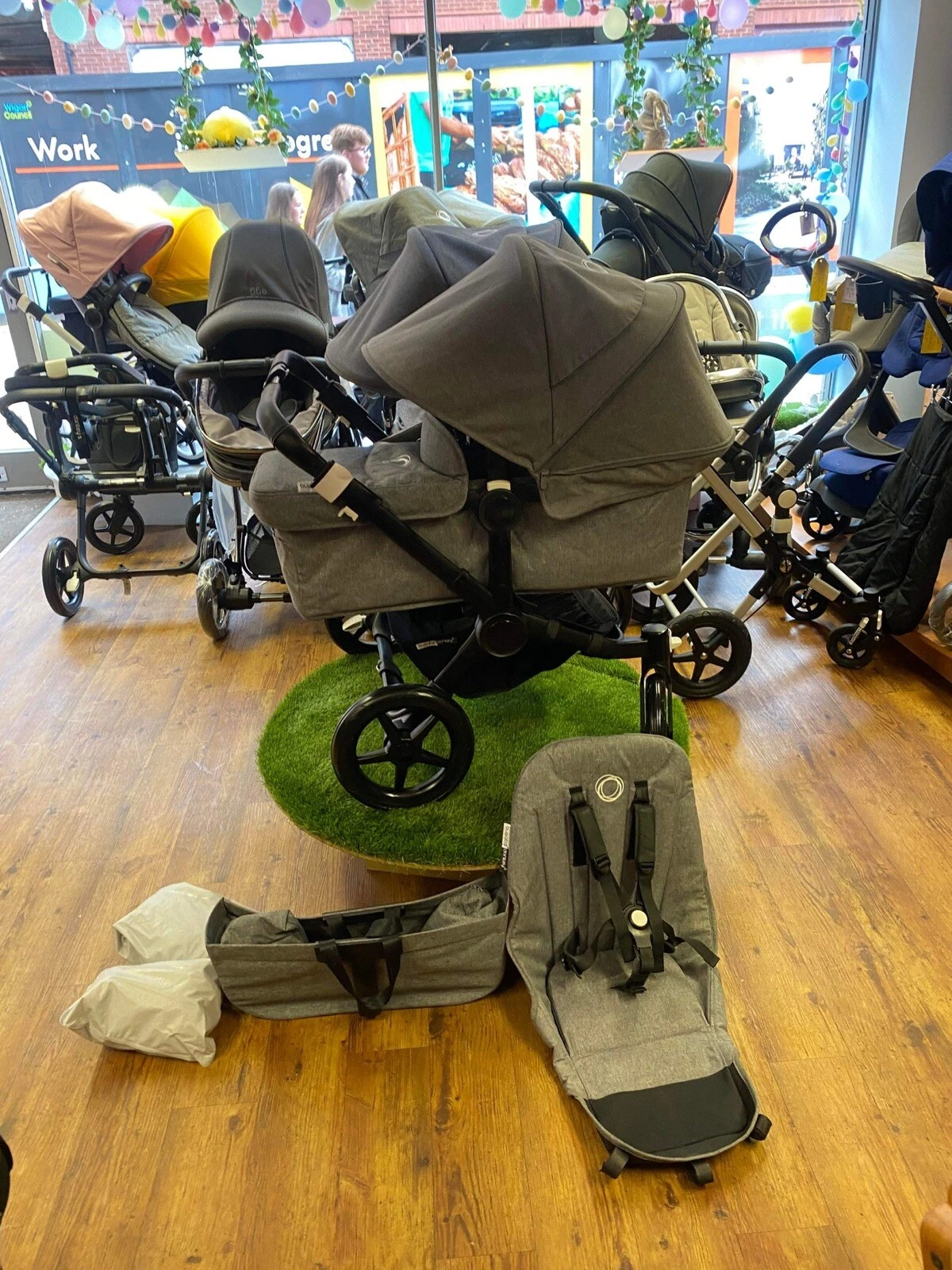 Bugaboo donkey 3 Duo-Black Frame Grey Melange- Professionally Restored