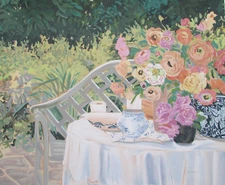 Ellen Gunn Serigraph/ Screenprint Cottage Garden Moments II