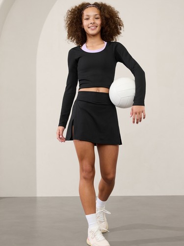 Athleta Skort Girls Large Ice Frappe Goal Getter Side Slit Built In Short Sports - Picture 11 of 11
