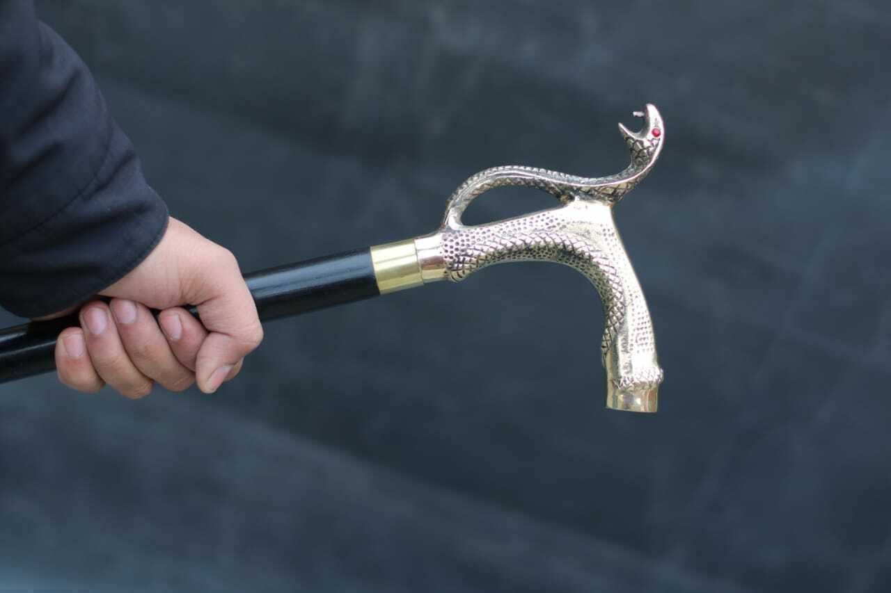 walking Stick handle Solid Metal Designer Cane Pr… - image 6