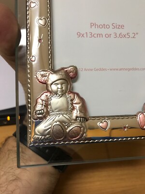 Cornice Porta Foto Anne Geddes 9x13 Cm Legno E Argento 925% - Art.300G Italia