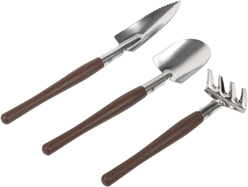 3Pcs/Set Mini Gardening Plant Pot Shovel Spade Rake Plastic/Stainless Steel Hand