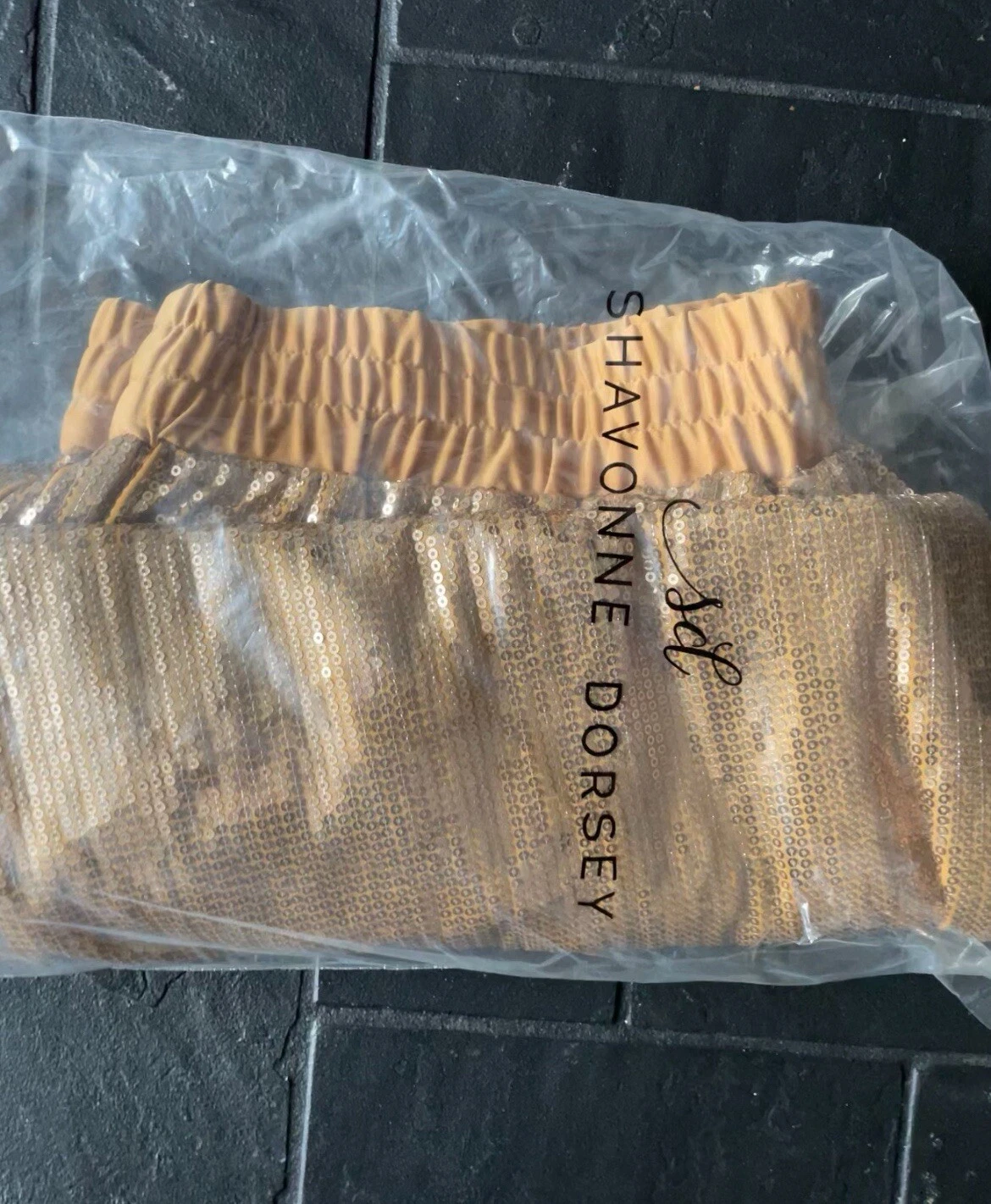 Shavonne Dorsey Gold Sequin Pants Size 1X