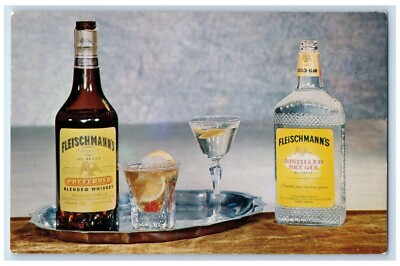 Fleischmann's Preferred Blended Whiskey Grain Neutral Spirits NY postcard