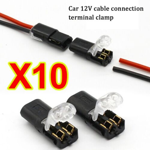 10X Wire Cable Snap Plug In Connector Terminal Connections Joiners 12V Car AUTO - Afbeelding 1 van 11
