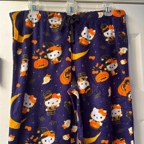 NWT Halloween Fleece Hello Kitty Purple Pajama Sleep Pants Gift Women's Size M ! - Picture 4 of 12