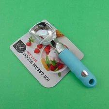 Extra Wide Ice Cream Scoop Aqua Green Soft Grip High Leverage Handle