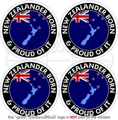 NEUSEELAND Neuseeländer Geboren & Stolz 50mm Vinyl Sticker Aufkleber x4