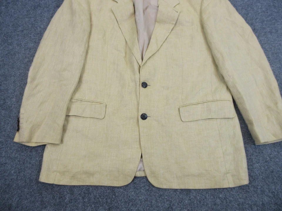 Hugo Boss Chaqueta Hombre 42 Amarillo Blazer Abrigo Lino Negocios Oficina Informal Foto 3 de 4